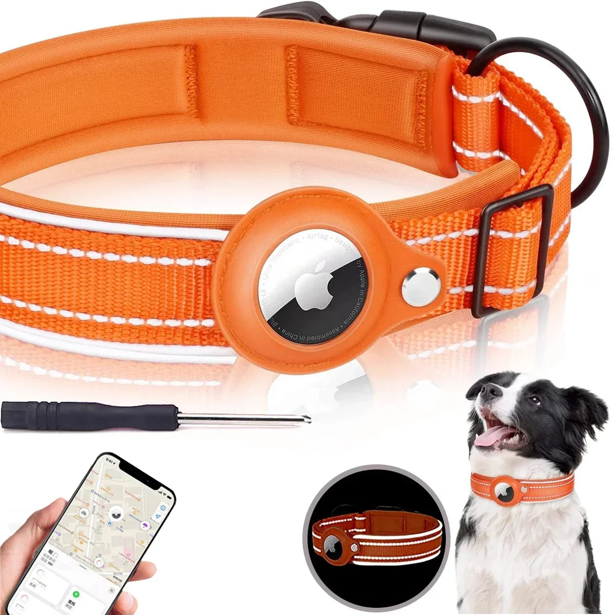 TrackPaws Airtag Pet Collar - LumiSnail