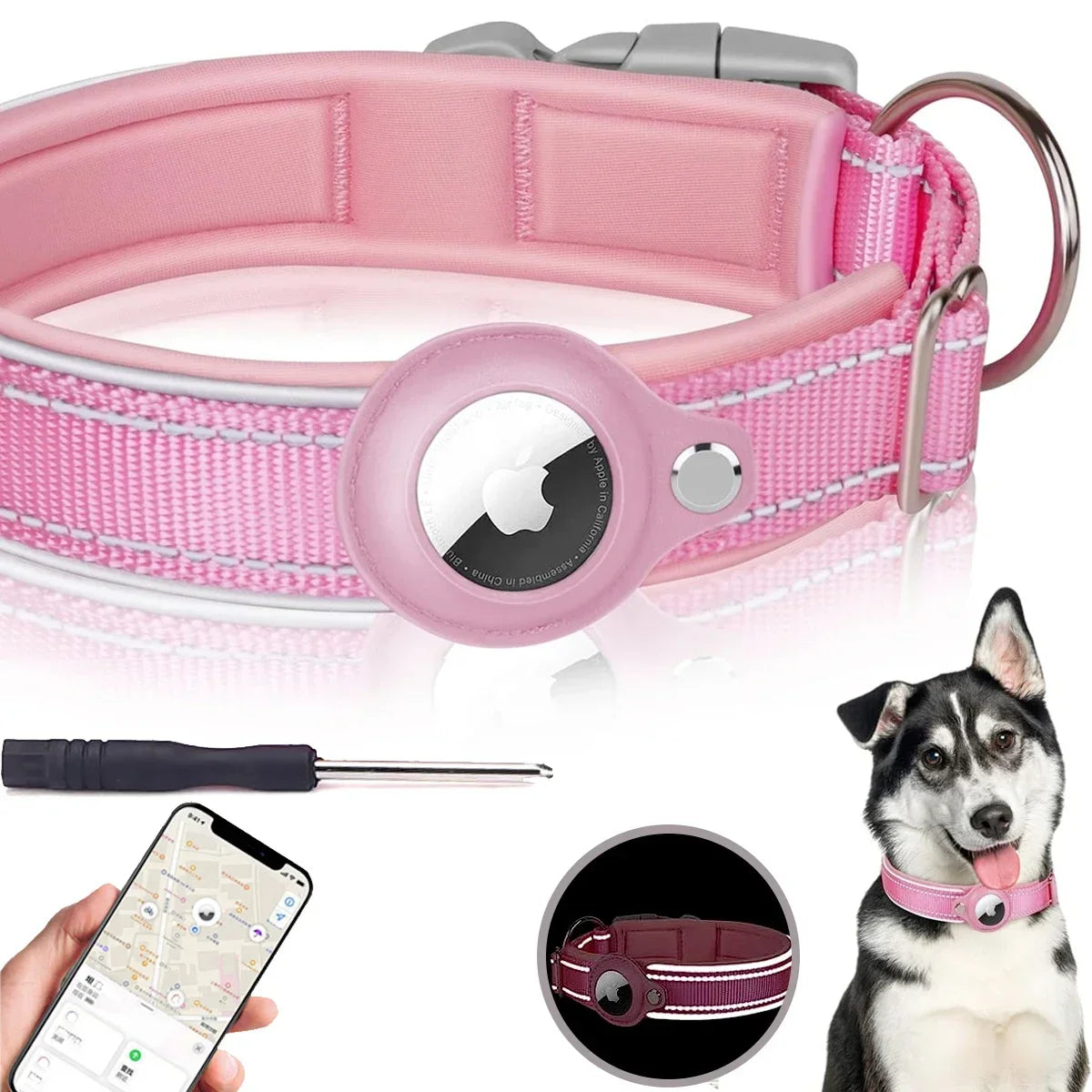 TrackPaws Airtag Pet Collar - LumiSnail
