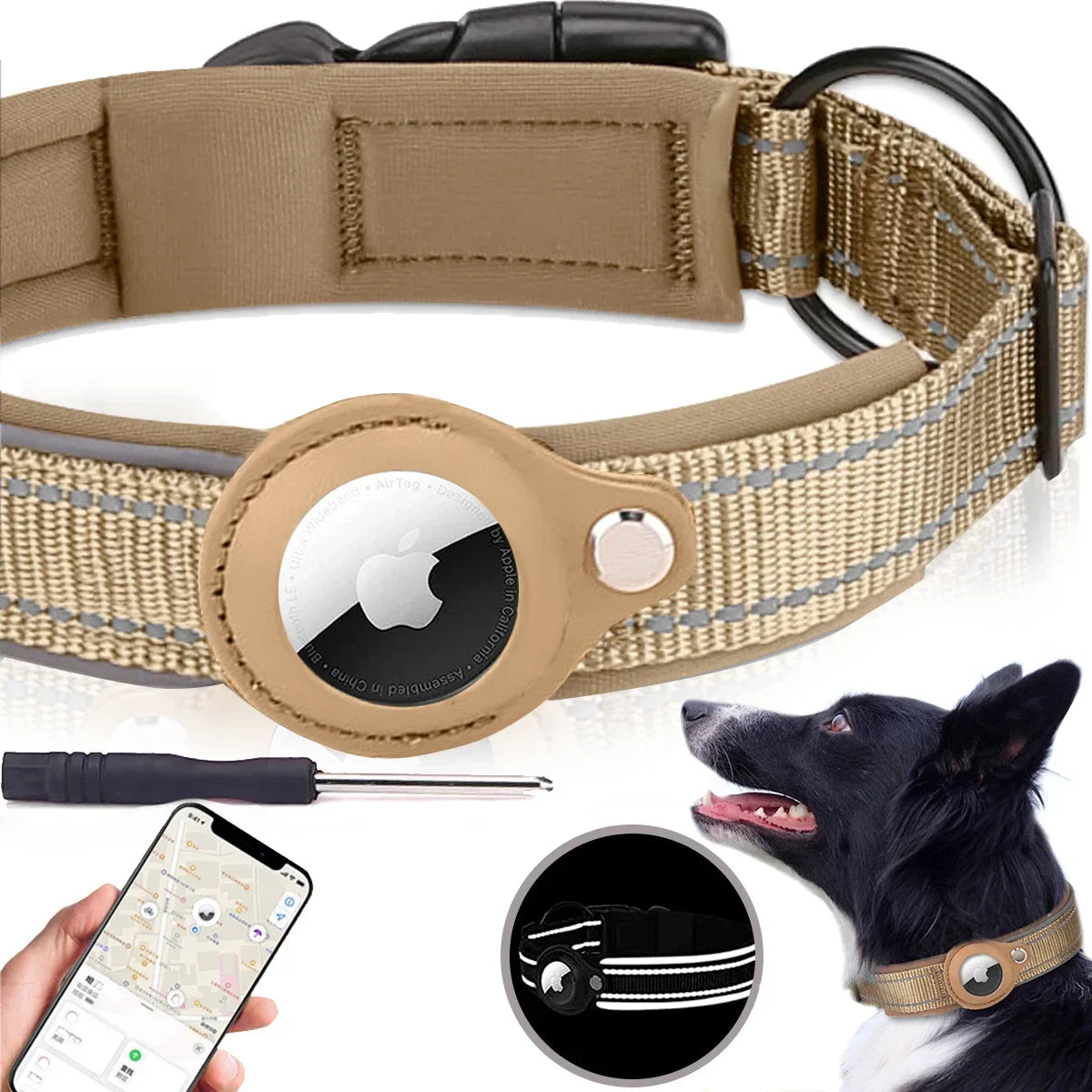 TrackPaws Airtag Pet Collar - LumiSnail