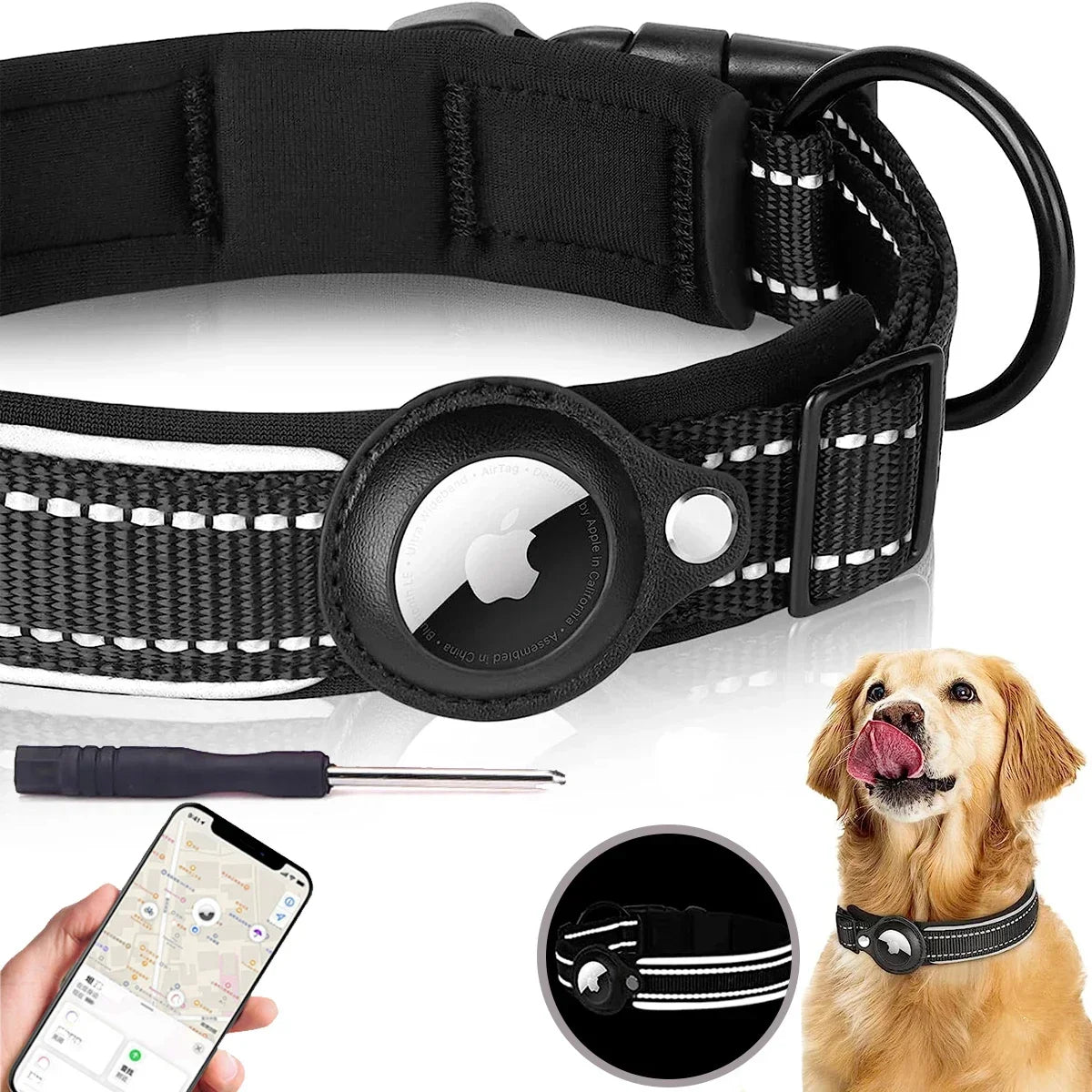 TrackPaws Airtag Pet Collar - LumiSnail