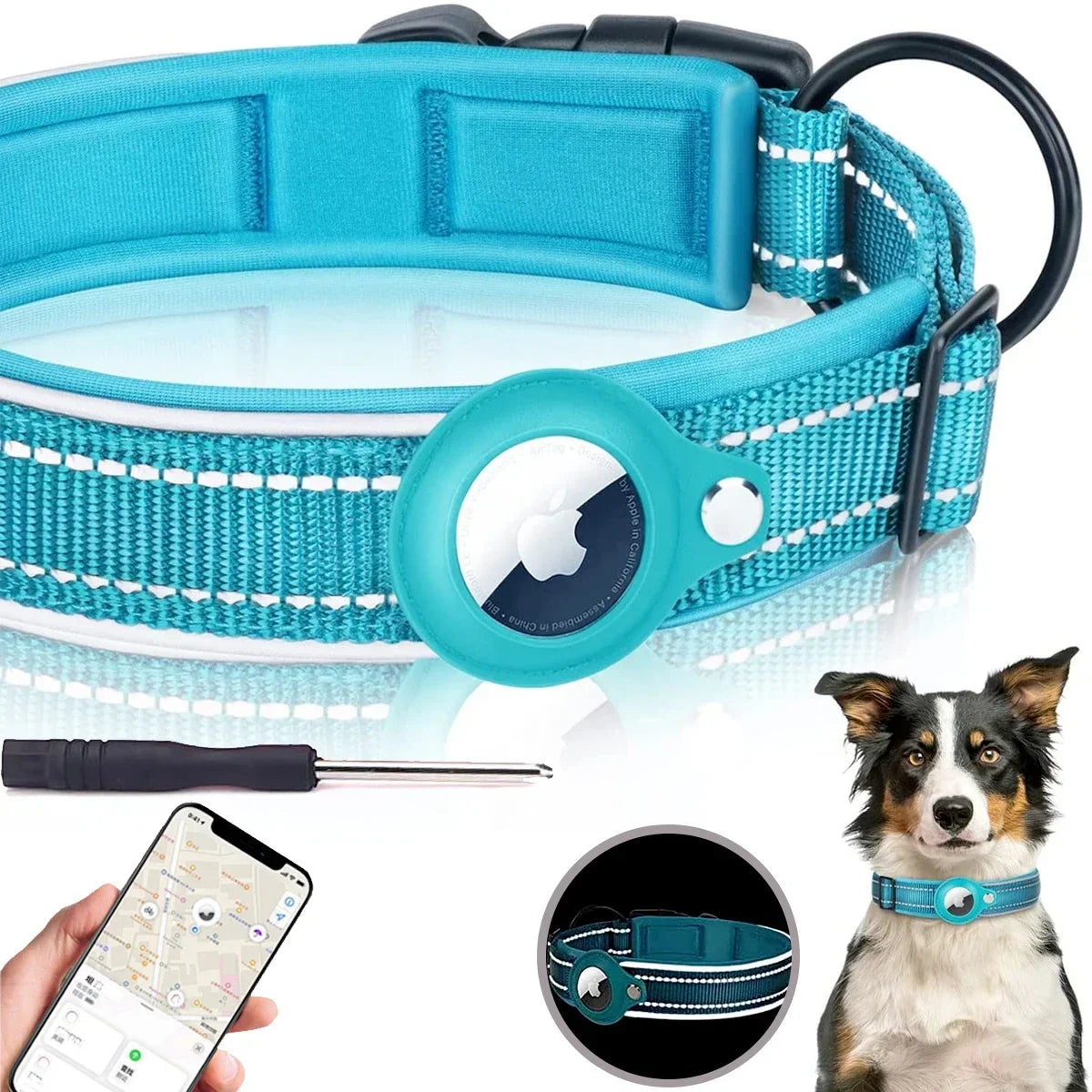 TrackPaws Airtag Pet Collar - LumiSnail