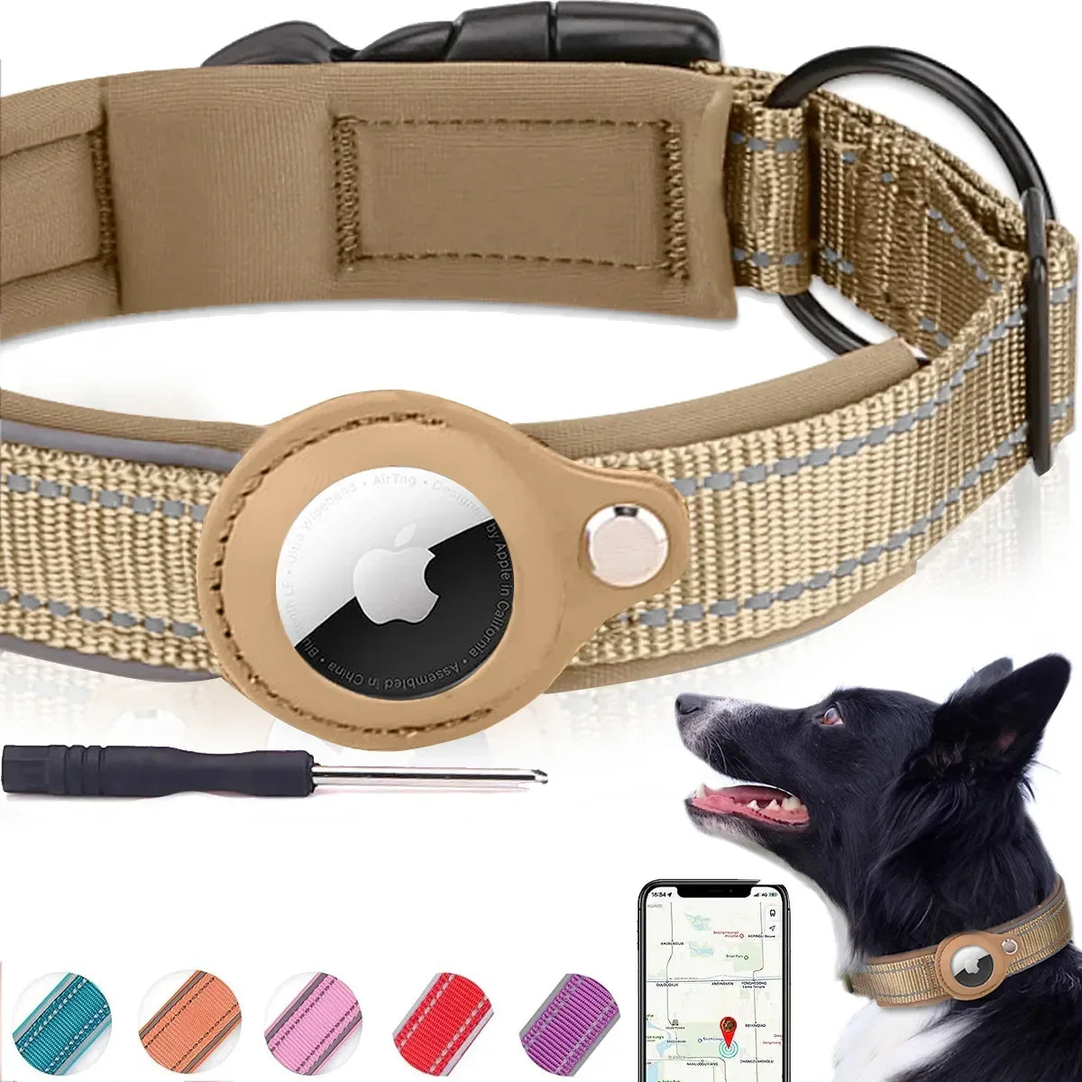 TrackPaws Airtag Pet Collar - LumiSnail